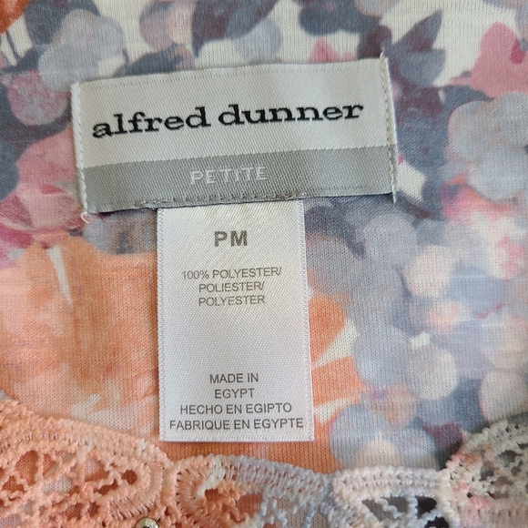 (472) Alfred Dunner Women's Short Sleeve Blouse, Size: PM Color: White - Picture 8 of 12